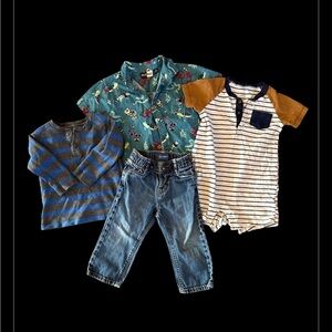 Blue and Gray Striped BOYS  Shirt